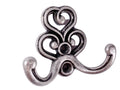 Kleiderhaken Art Deco klein altsilber