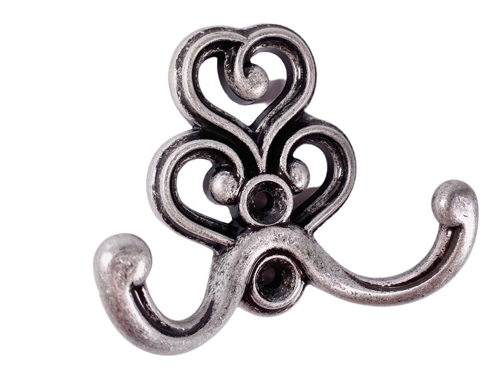 Kleiderhaken Art Deco klein altsilber