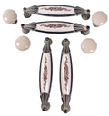 Potpourri Griff und Knopf Floriana Set 8-teilig in Avorio
