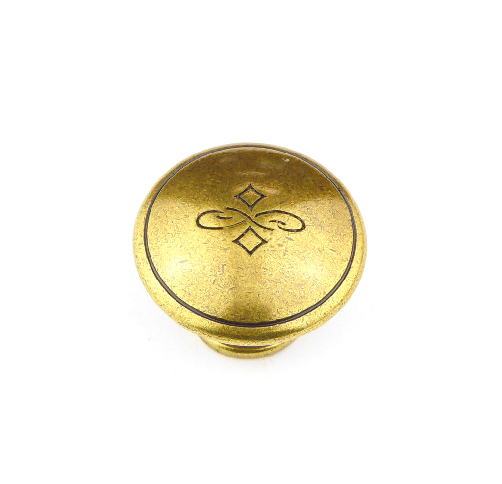 Messingknopf Ø 30mm Valenzia Gold mit Gravur