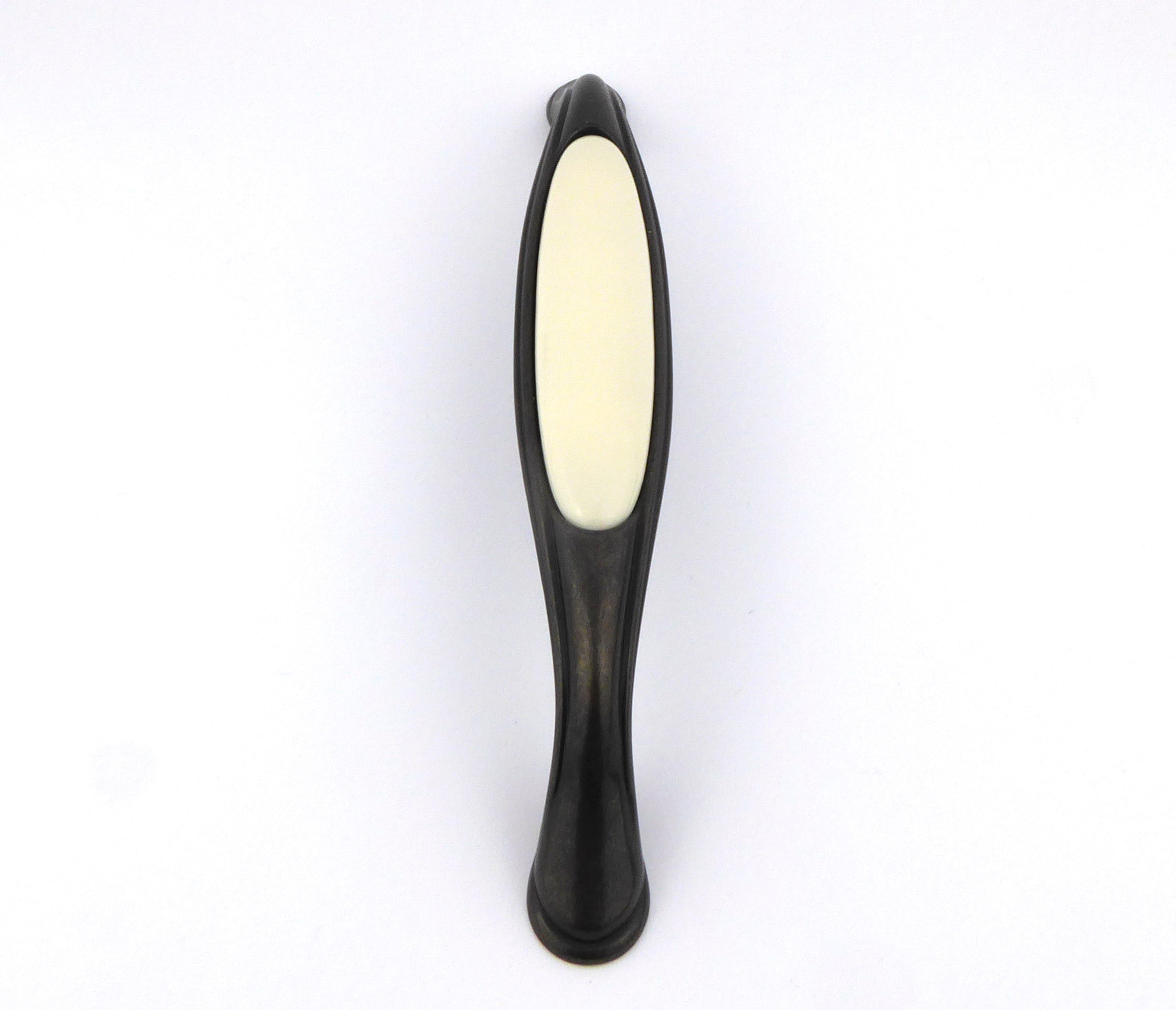 Extra Großer Vintage Küchengriff 160mm Porzellan FORTE creme Country Bronze