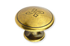 Messingknopf Ø 30mm Valenzia Gold mit Gravur