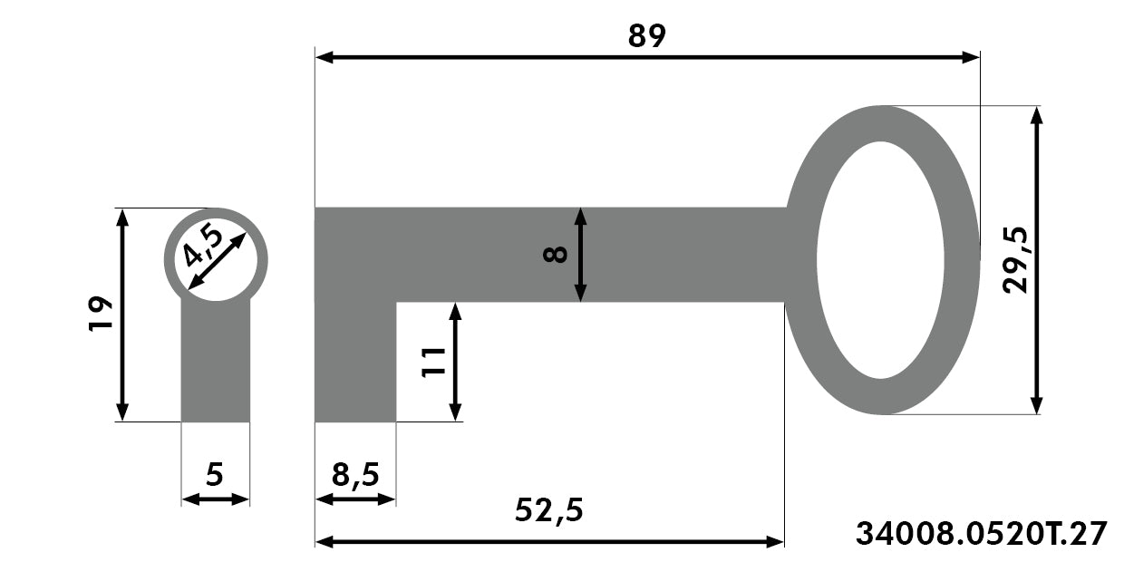 Schlüssel Eisen rostig 89 mm