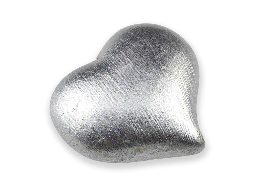 Keramikknopf Ø 45mm Herz silber