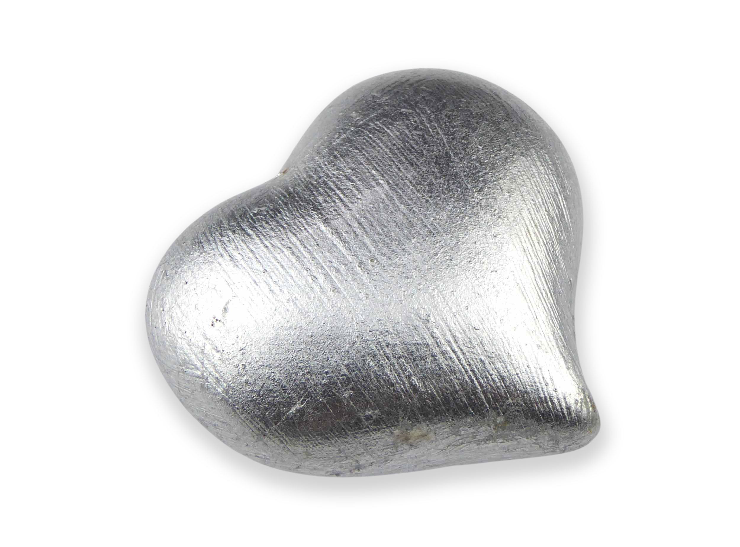 Keramikknopf Ø 45mm Herz silber