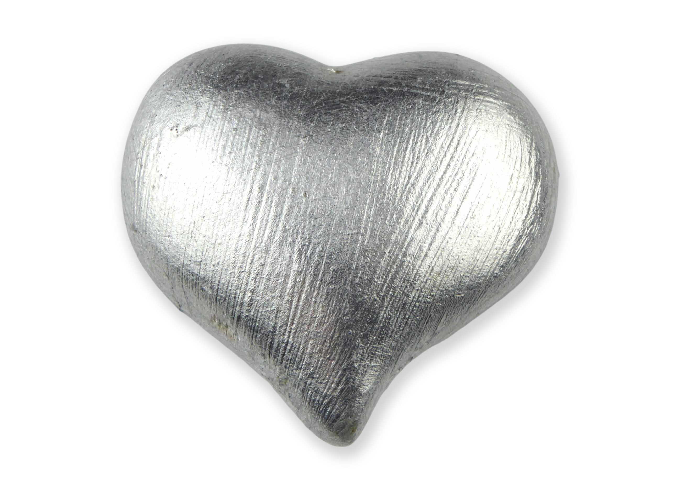 Keramikknopf Ø 45mm Herz silber