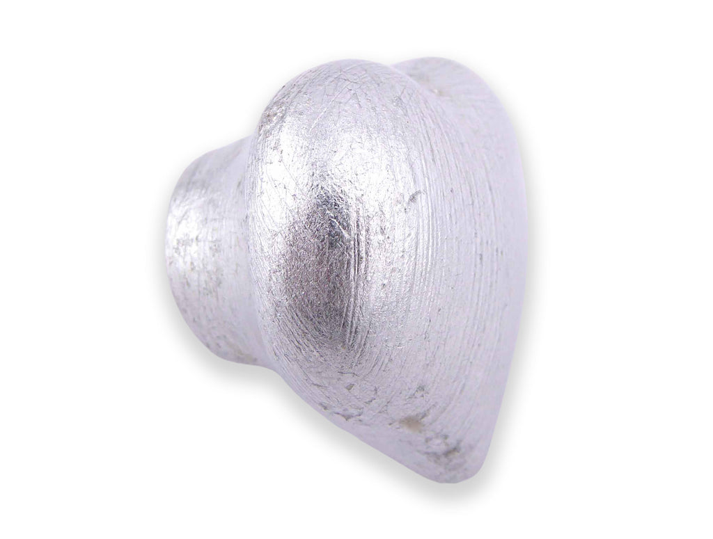 Keramikknopf Ø 45mm Herz silber