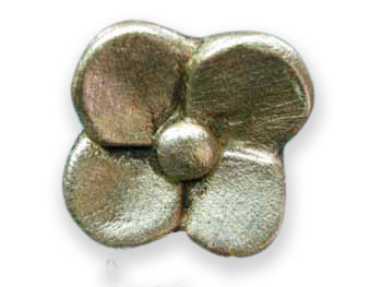Keramikknopf Ø 75mm Blüte Blattgold groß – Stilmelange