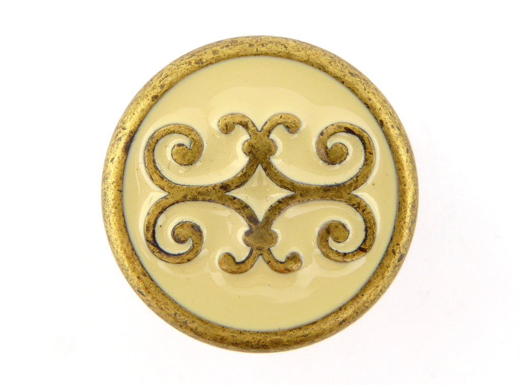 Messingknopf Ø 30mm Linea Roma Creme