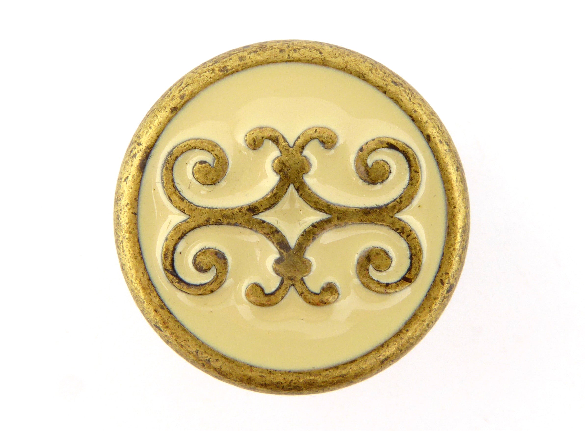 Messingknopf Ø 30mm Linea Roma Creme