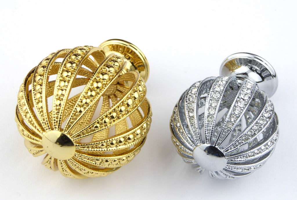 Möbelknopf Princess Ø 35mm mit Swarovski Crystals Chrom poliert