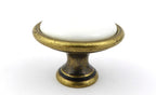 Landhausstil Ø 34mm Porzellanknopf weiß mit Rand Florence