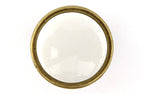 Landhausstil Ø 34mm Porzellanknopf weiß mit Rand Florence