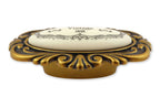 Möbelknauf SANTI mit Porzellan-Inlay Vintage golden