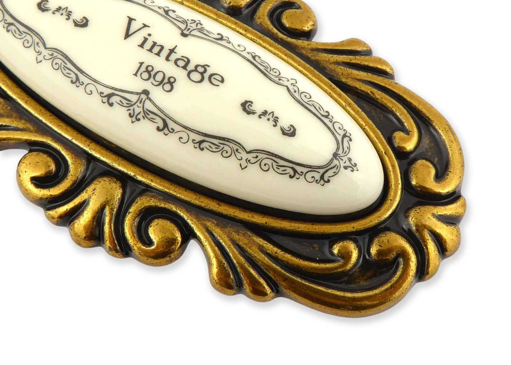 Möbelknauf SANTI mit Porzellan-Inlay Vintage golden