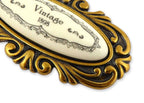 Möbelknauf SANTI mit Porzellan-Inlay Vintage golden