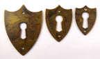 Schlüsselblatt Biedermeier Wappen Messing Antik mittelgroß