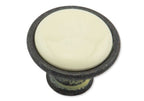 Landhausstil Ø 34mm Porzellanknopf cremefarben mit Rand Avorio