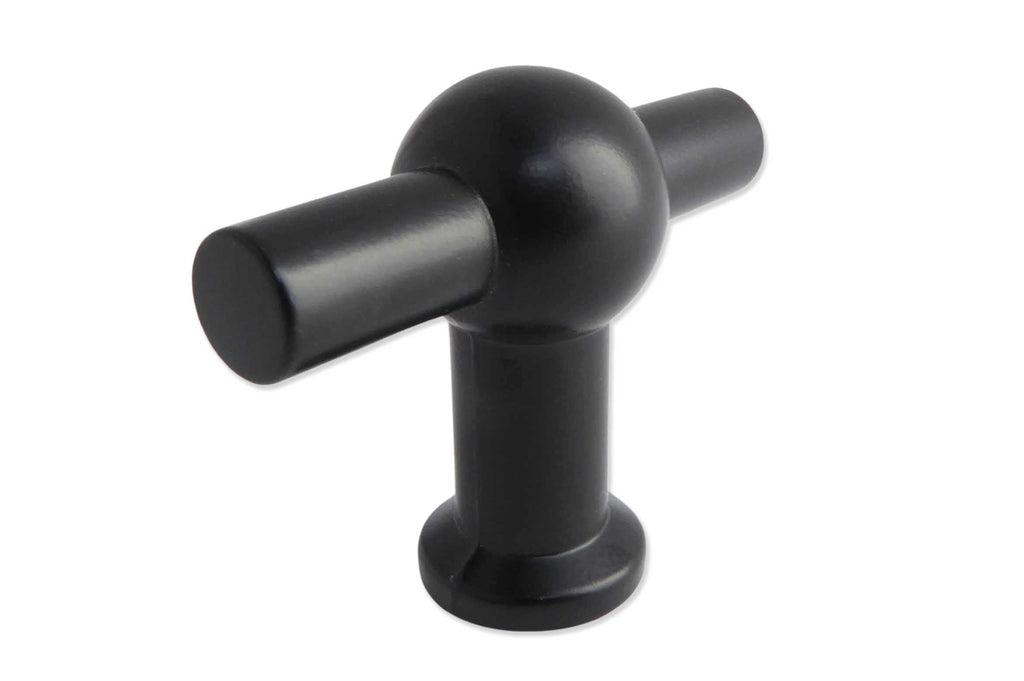 Möbelknopf in T-Form schwarz matt