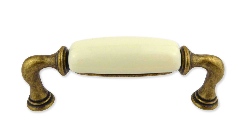 Landhausstil Küchengriff Porzellan AMBRA klein creme