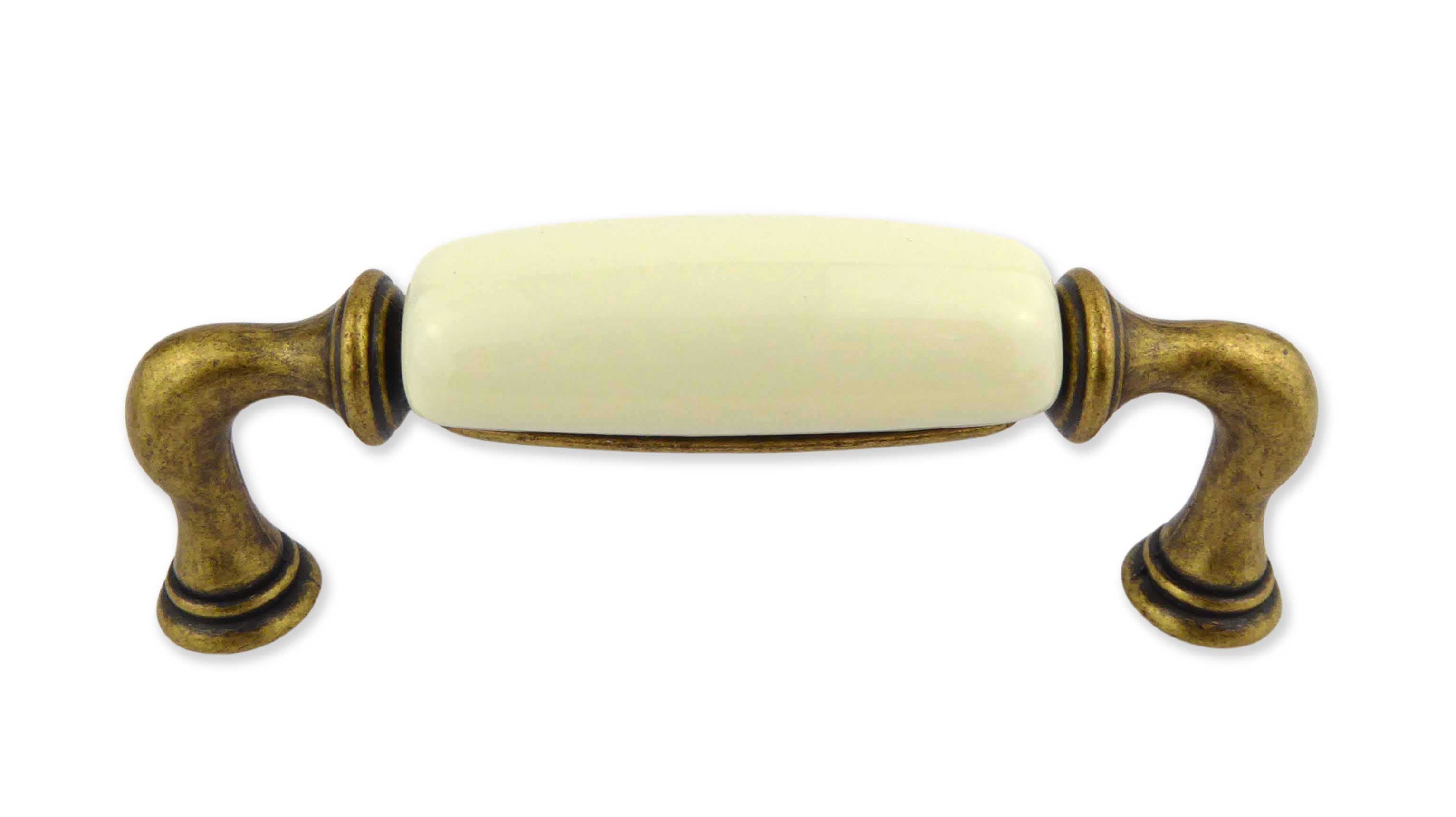 Landhausstil Küchengriff Porzellan AMBRA klein creme
