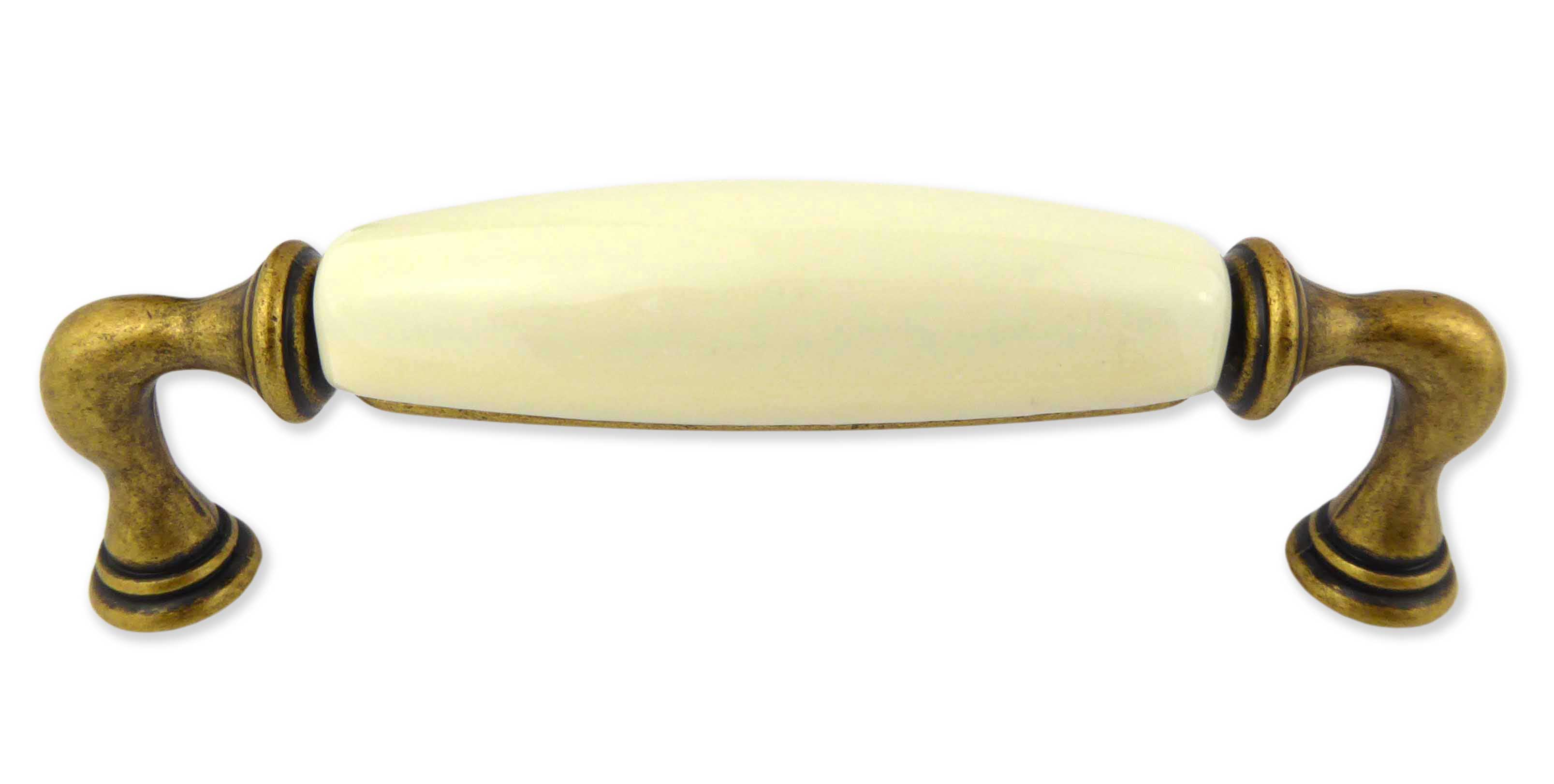 Landhausstil Küchengriff Porzellan AMBRA groß creme