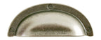 Muschelgriff Art déco - Landhausstil klein silbern matt