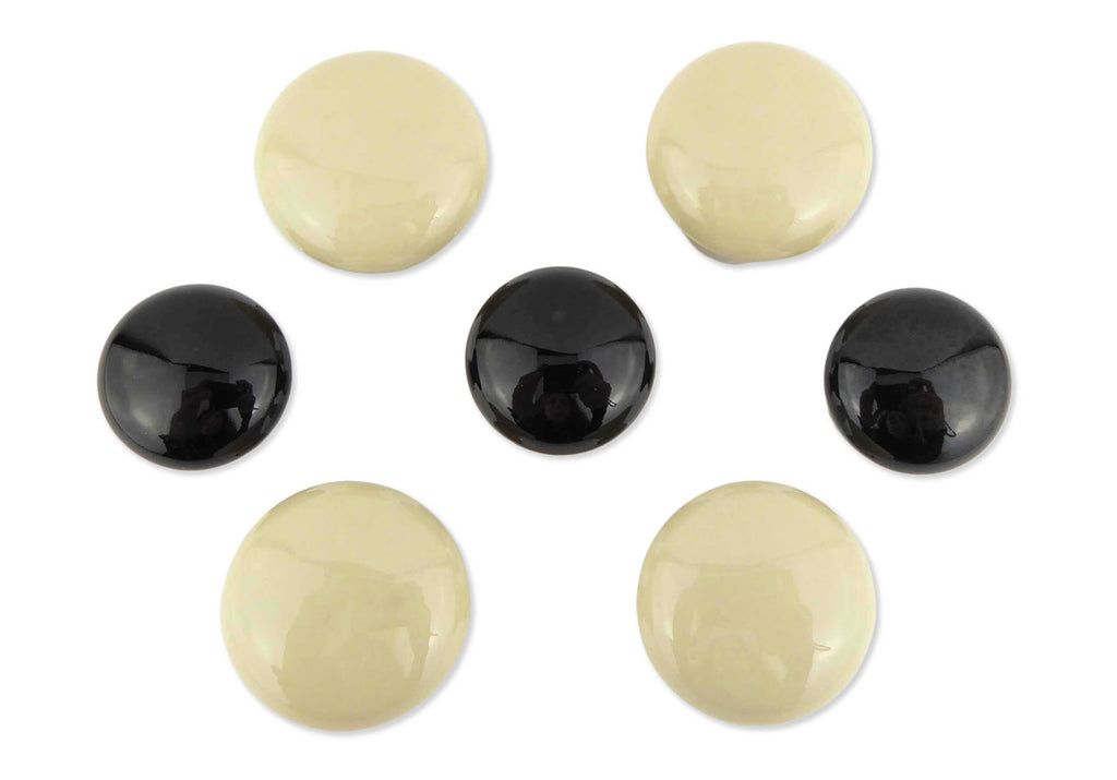 Potpourri Porzellanknopf Elfenbein/Schwarz Set 7-teilig
