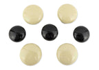 Potpourri Porzellanknopf Elfenbein/Schwarz Set 7-teilig