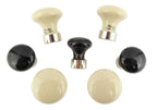 Potpourri Porzellanknopf Elfenbein/Schwarz Set 7-teilig