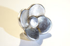 Keramikknopf Ø 75mm Blüte silber groß