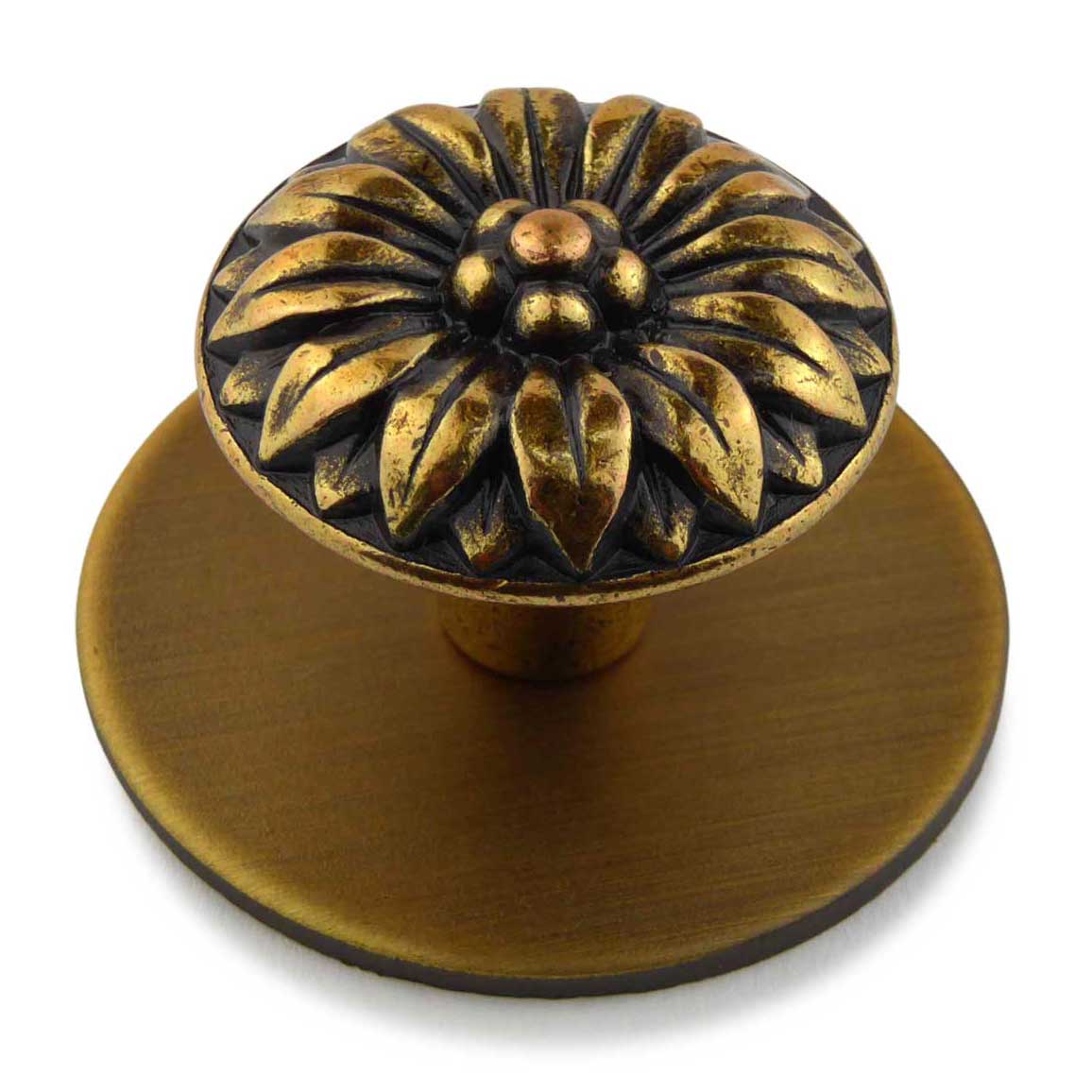 Unterlagsplatte ⌀ 42mm rund für Griffe und Knöpfe Vintage Gold