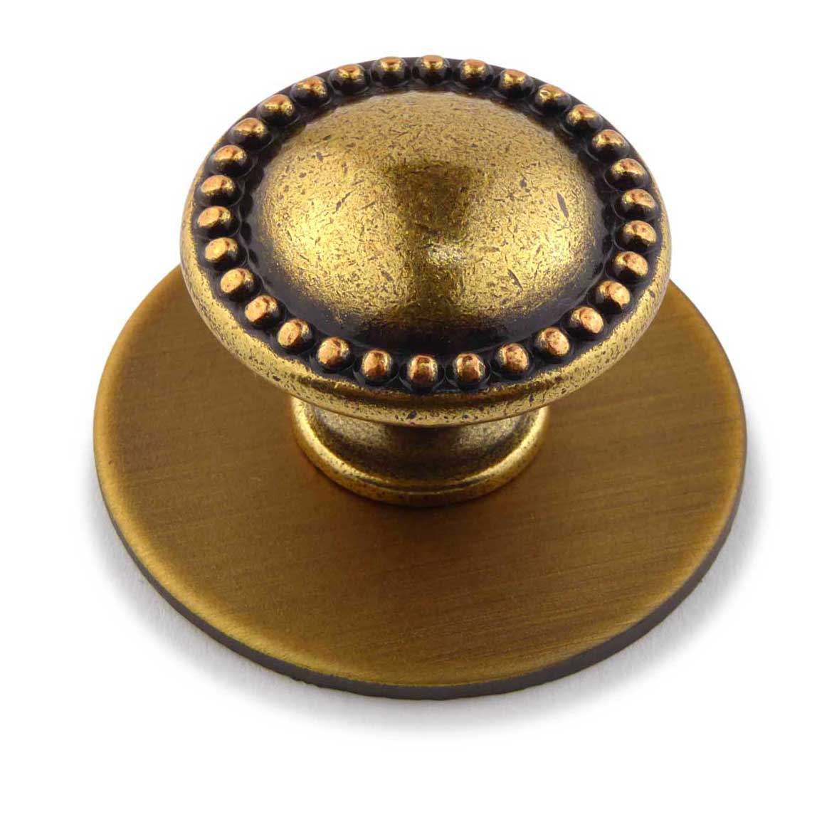 Unterlagsplatte ⌀ 42mm rund für Griffe und Knöpfe Vintage Gold