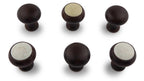 Potpourri Knopf braun/ weiß marmoriert/ creme 6teiliges Set