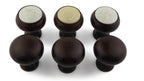 Potpourri Knopf braun/ weiß marmoriert/ creme 6teiliges Set