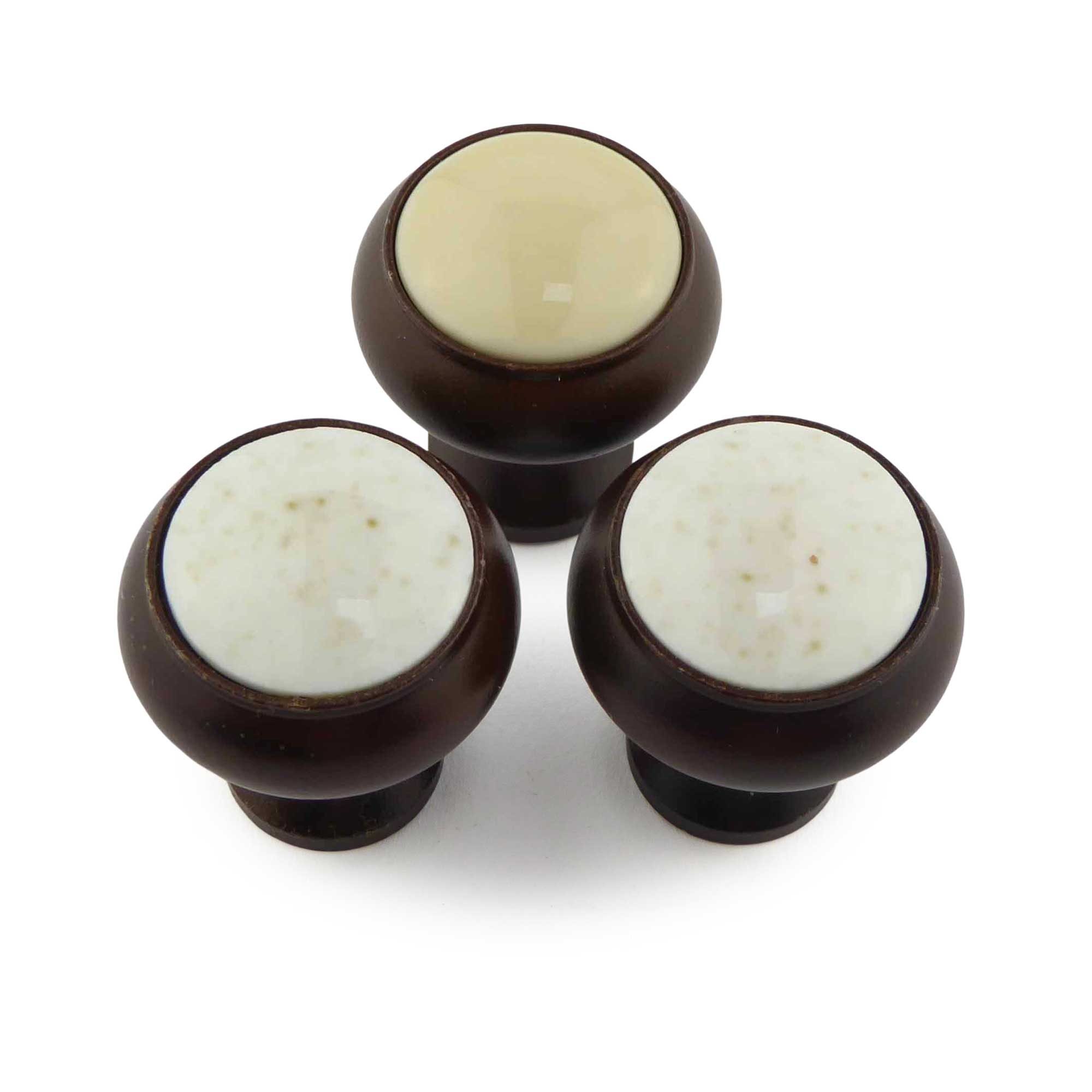 Potpourri Knopf braun/ weiß marmoriert/ creme 6teiliges Set