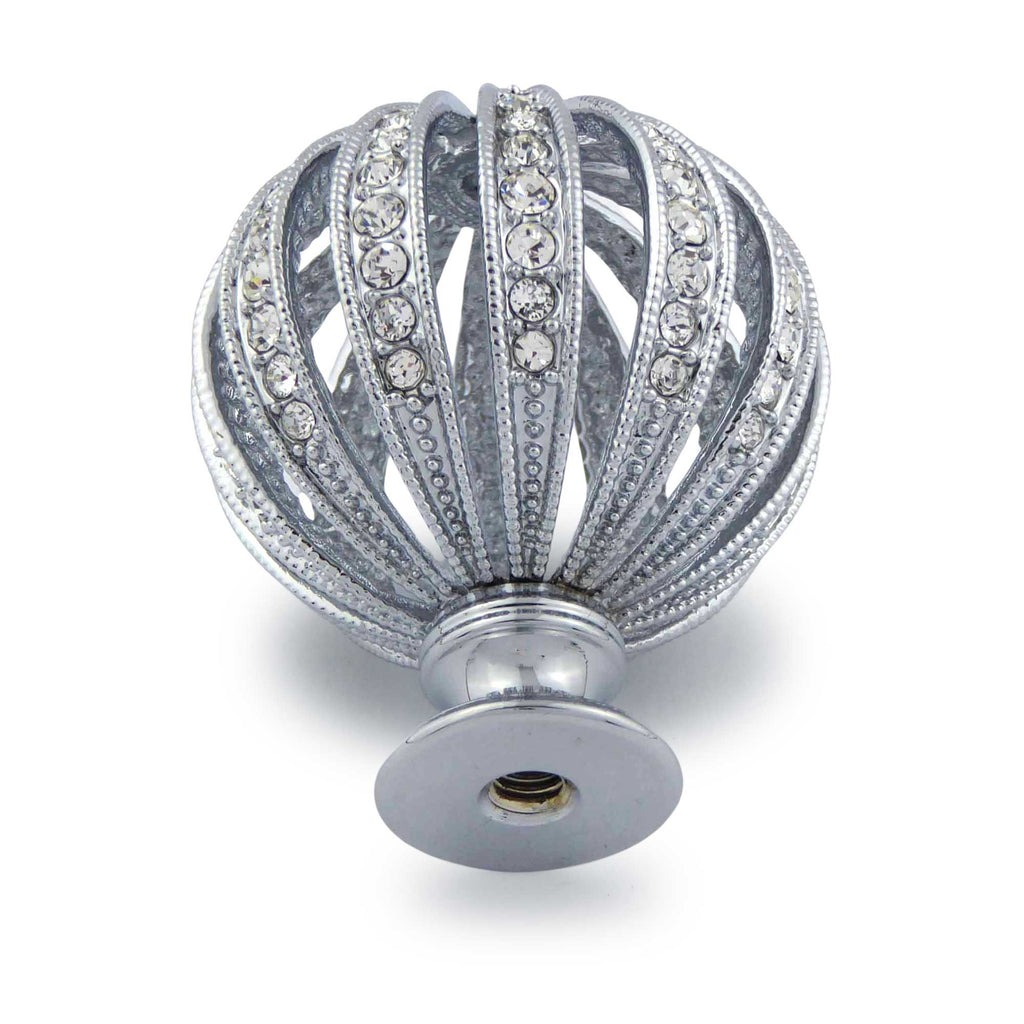 Möbelknopf Princess Ø 35mm mit Swarovski Crystals Chrom poliert
