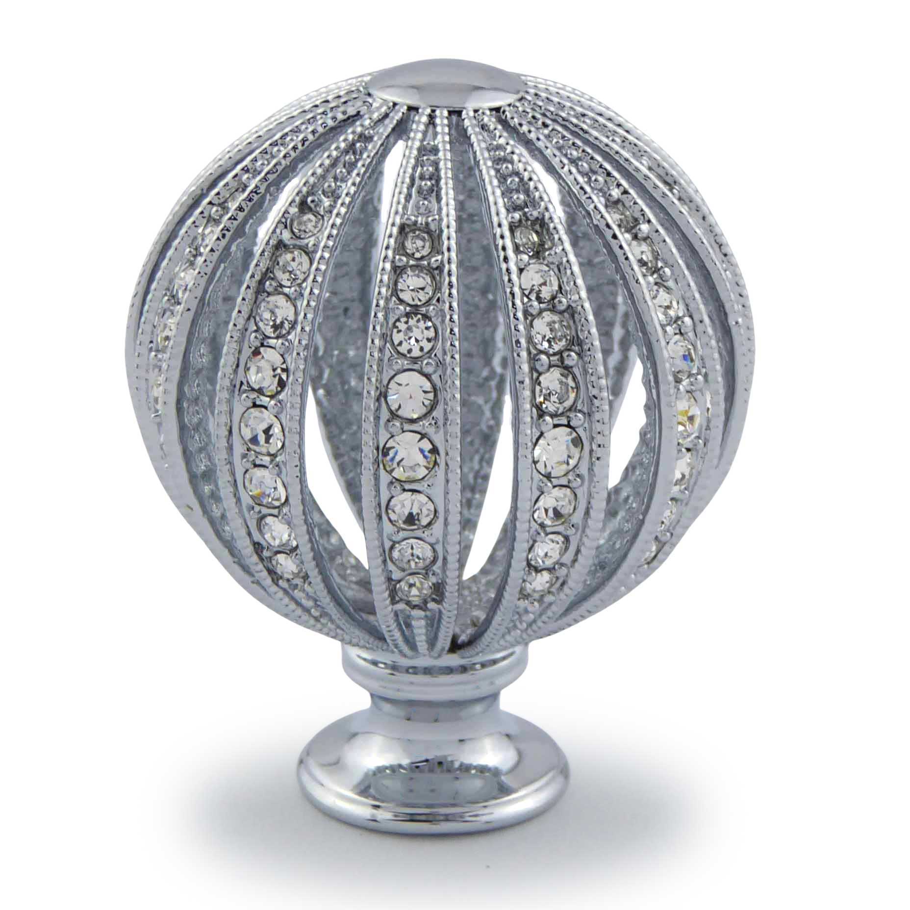 Möbelknopf Princess Ø 35mm mit Swarovski Crystals Chrom poliert