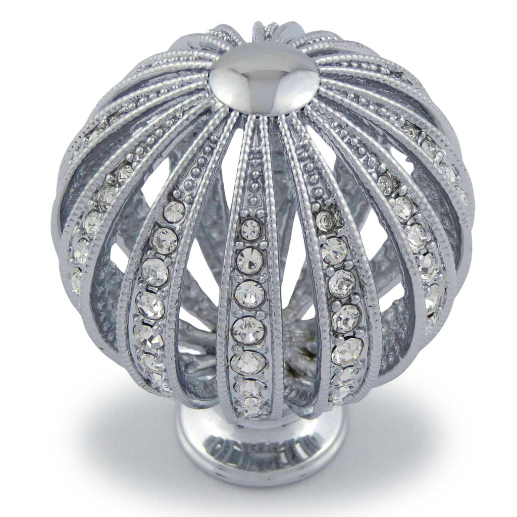 Möbelknopf Princess Ø 35mm mit Swarovski Crystals Chrom poliert