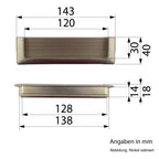 Schalengriffe 128mm offen Nickel satiniert matt