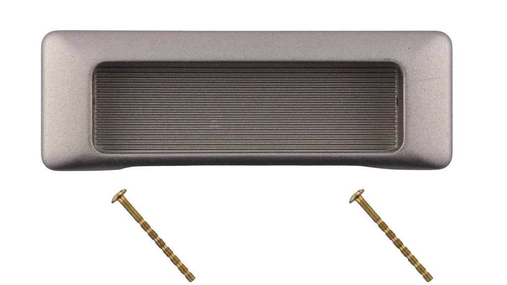 Schalengriff 76mm Messing silbergrau satiniert