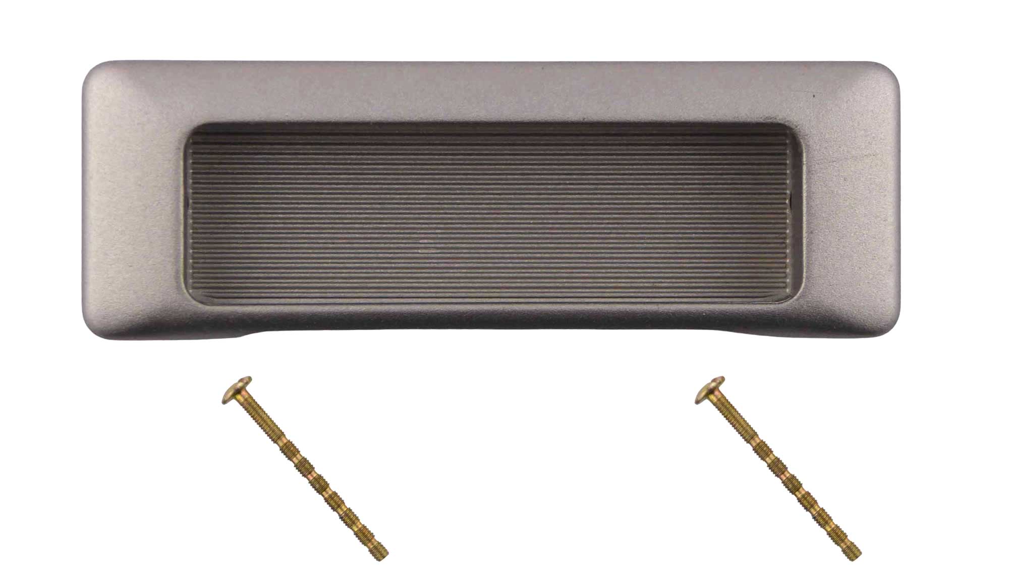Schalengriff 76mm Messing silbergrau satiniert