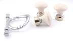 Potpourri Griff/Porzellanknopf Elfenbein/rose Set 4-teilig