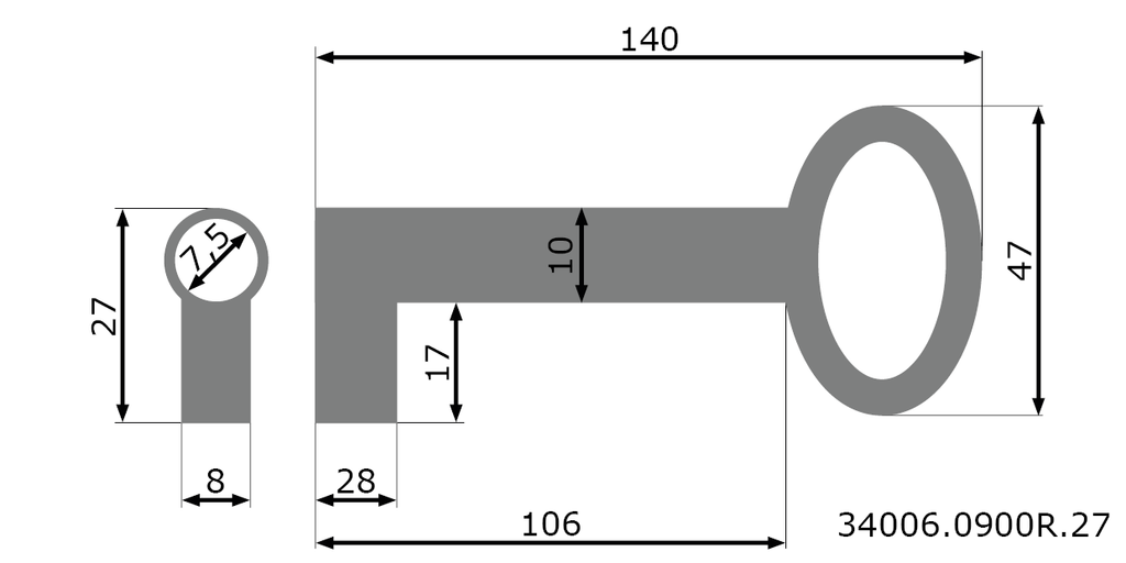 Schlüssel Eisen rostig 140 mm sehr groß