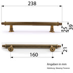 Relinggriff Royal Vintage 160mm goldfarben satiniert