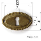 Schlüsselblatt Messing Antik matt groß