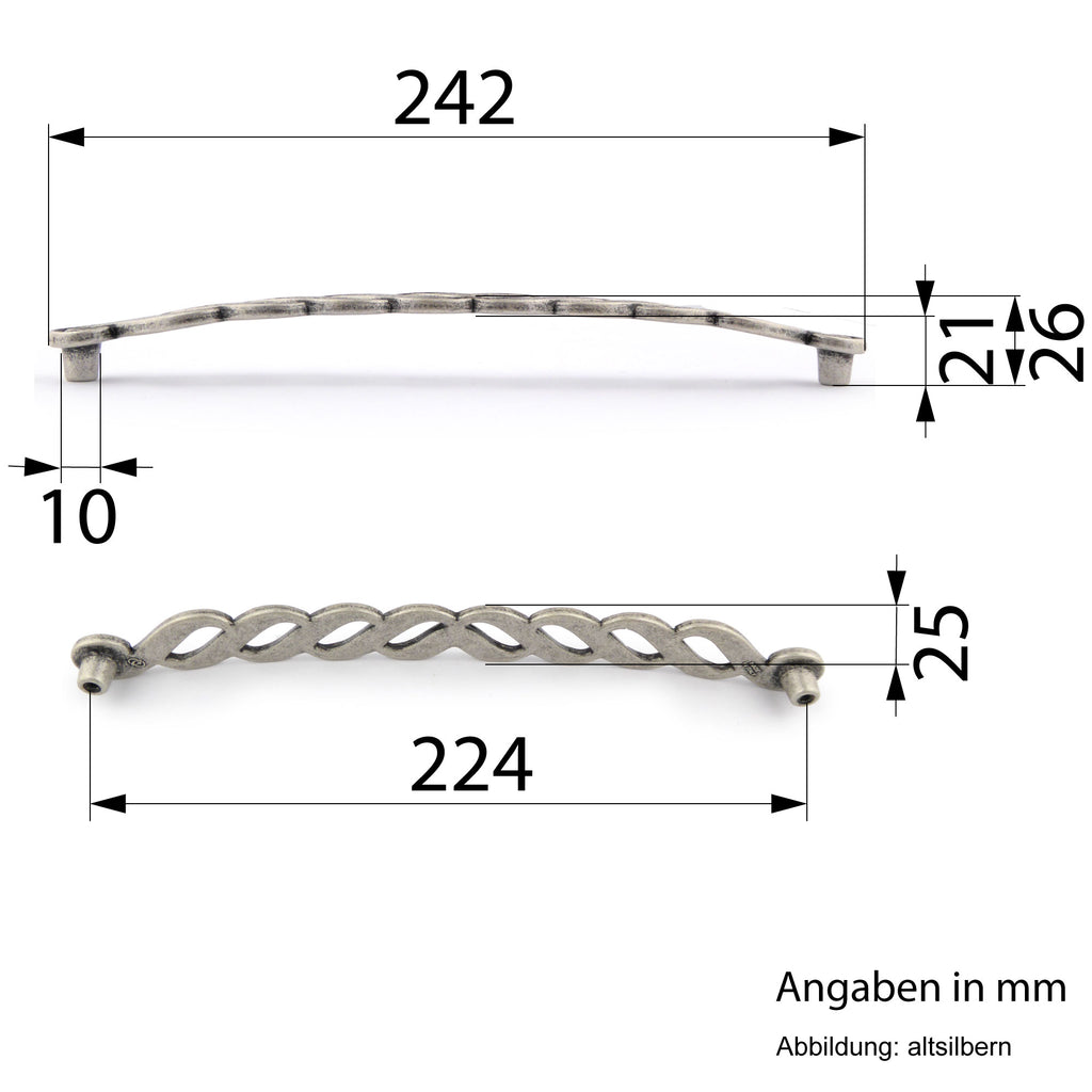 Möbelgriffe Bolero altsilbern groß