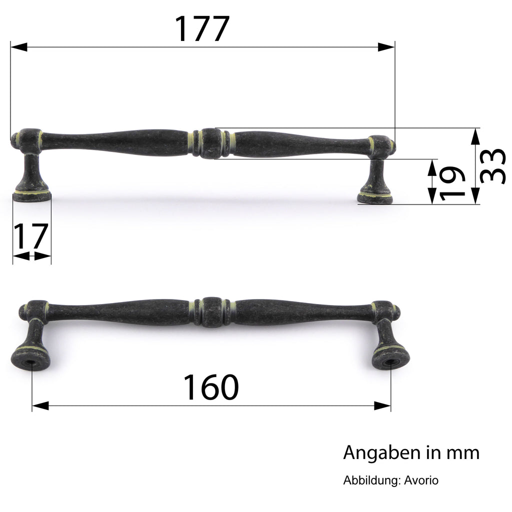Möbelgriff Galeras 160mm Avorio