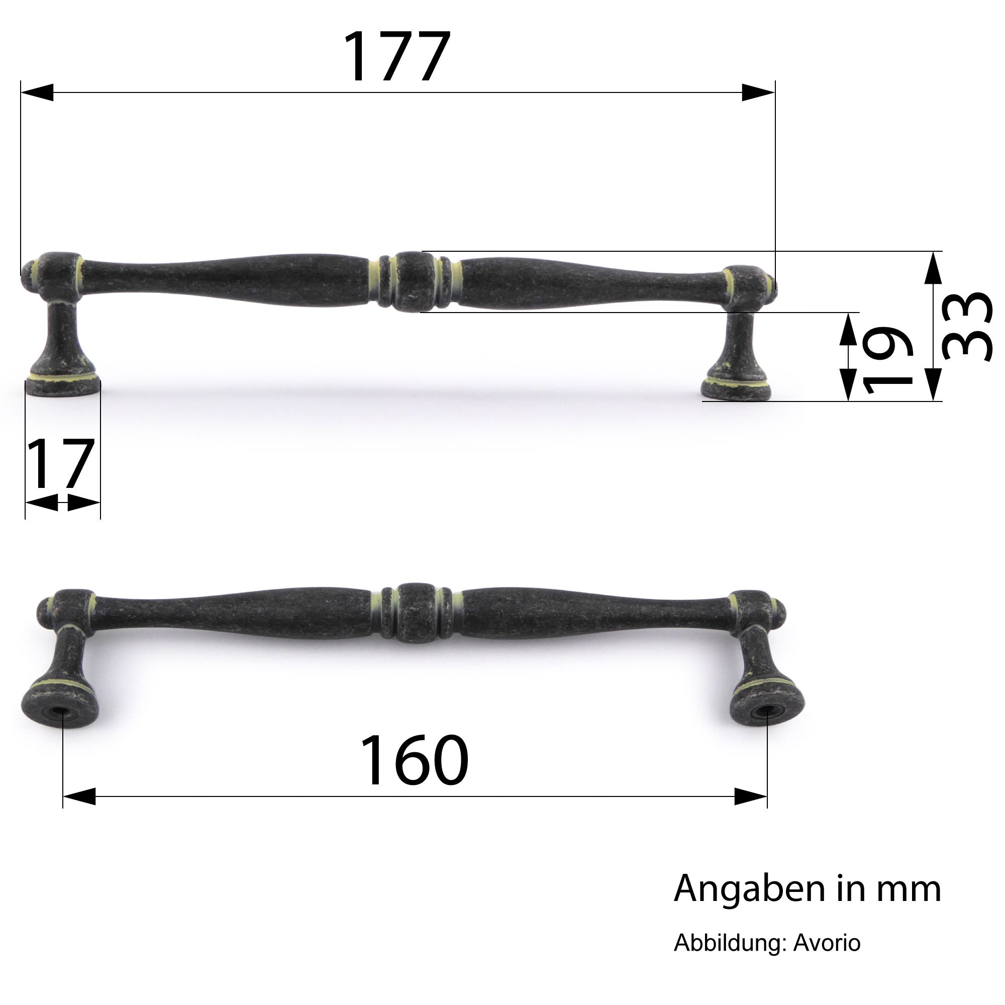 Möbelgriff Galeras 160mm Avorio
