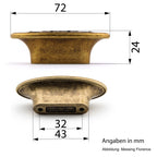 Messingknauf oval Linea Roma Valencia golden